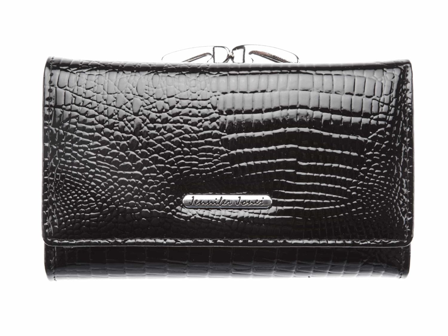 Czarny portfel damski z dwoma kieszeniami na monety Jennifer Jones