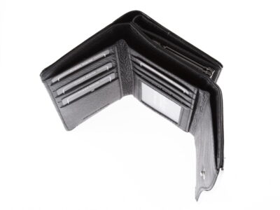 Czarny cieniowany lakierowany portfel damski skórzany Jennifer Jones - obrazek 5