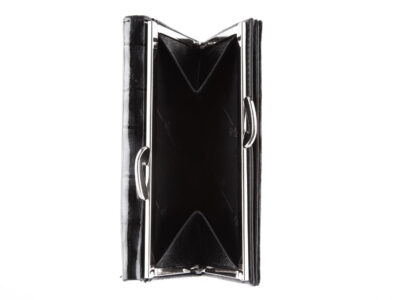 Czarny cieniowany lakierowany portfel damski skórzany Jennifer Jones - obrazek 7