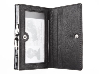 Czarny cieniowany lakierowany portfel damski skórzany Jennifer Jones - obrazek 8