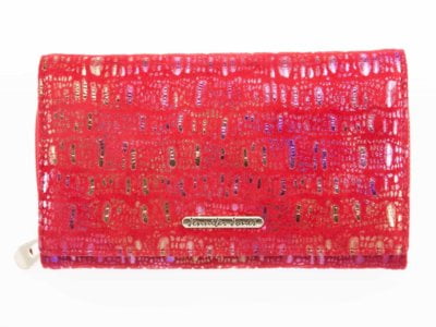 Czerwony portfel Jennifer Jones miękki materiał