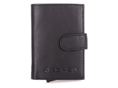 Portfel męski skórzany z metalowym etui wysuwanym na karty RFID czarny - obrazek 1