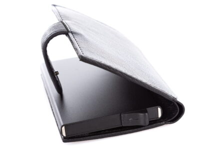 Portfel męski skórzany z metalowym etui wysuwanym na karty RFID czarny - obrazek 7