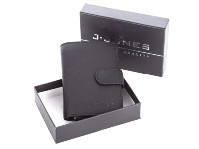 Portfel męski skórzany z metalowym etui wysuwanym na karty RFID czarny - obrazek 2