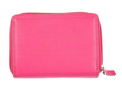 Portfel damski skórzany różowo-zielony z kwiatkami Franko - obrazek 7