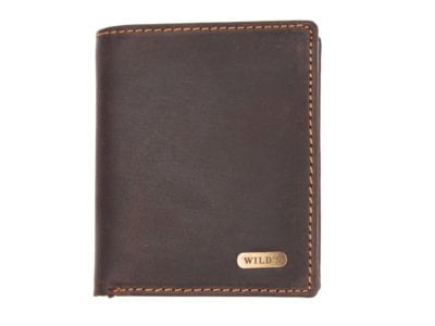 Mały portfel męski skórzany ciemny brąz vintage Wild's - obrazek 1