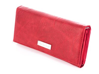 Poziomy duży portfel damski Jennifer Jones czerwony - obrazek 5