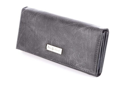 Poziomy duży portfel damski Jennifer Jones ciemny szary - obrazek 6