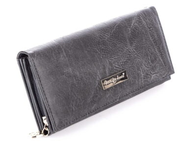 Poziomy duży portfel damski Jennifer Jones ciemny szary - obrazek 5