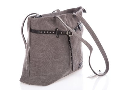 Torba damska z długimi rączkami szara canvas + skóra Harold's - obrazek 7