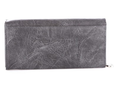 Poziomy duży portfel damski Jennifer Jones ciemny szary - obrazek 4