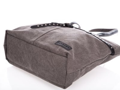 Torba damska z długimi rączkami szara canvas + skóra Harold's - obrazek 4