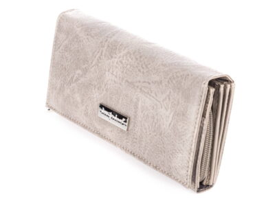 Poziomy duży portfel damski Jennifer Jones jasny szary - obrazek 2