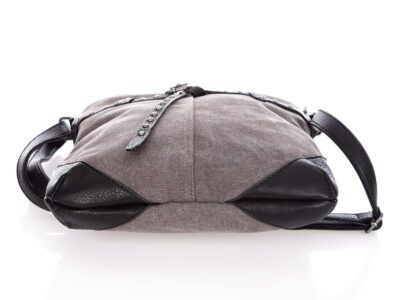 Torebka damska średnia listonoszka szara canvas + skóra Harold's - obrazek 5