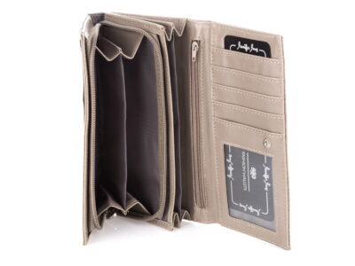 Poziomy duży portfel damski Jennifer Jones jasny szary - obrazek 3