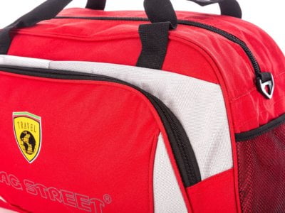 Torba podróżna lub na siłownię fitness duża czerwona - obrazek 6