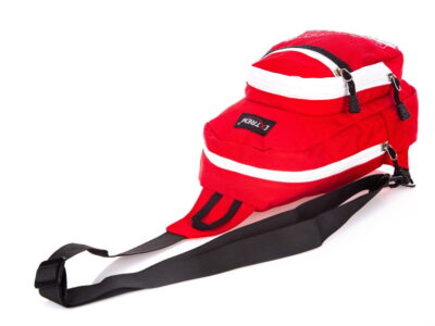 Sportowy plecak na jedno ramię do biegania, na spacery czerwony - obrazek 5