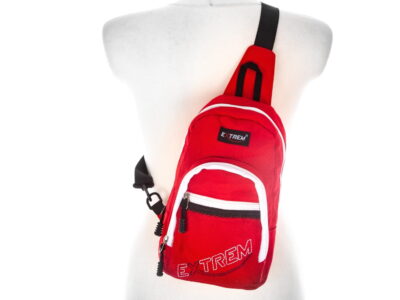 Sportowy plecak na jedno ramię do biegania, na spacery czerwony - obrazek 3