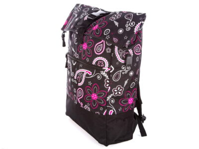 Duży plecak trekkingowy z portem ładowania USB czarno-fioletowy - obrazek 2