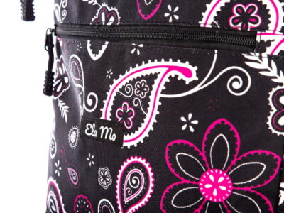 Duży plecak trekkingowy z portem ładowania USB czarno-fioletowy - obrazek 12