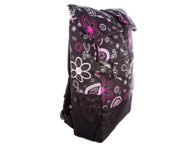 Duży plecak trekkingowy z portem ładowania USB czarno-fioletowy - obrazek 3