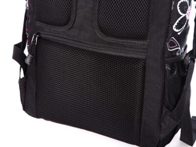 Duży plecak trekkingowy z portem ładowania USB czarno-fioletowy - obrazek 5