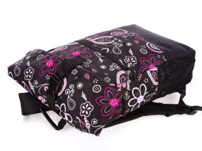 Duży plecak trekkingowy z portem ładowania USB czarno-fioletowy - obrazek 8