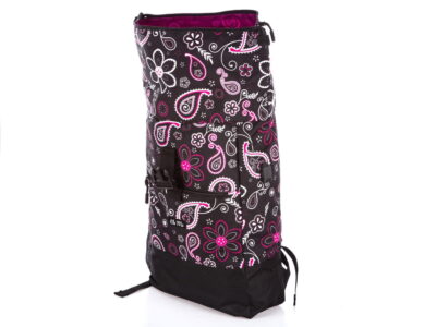 Duży plecak trekkingowy z portem ładowania USB czarno-fioletowy - obrazek 6