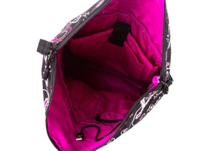 Duży plecak trekkingowy z portem ładowania USB czarno-fioletowy - obrazek 16