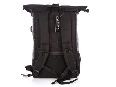 Duży plecak trekkingowy z portem ładowania USB czarno-szary - obrazek 11