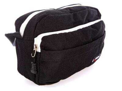 Wygodna czarna torba męska na ramię Extrem czarno-biała - obrazek 7