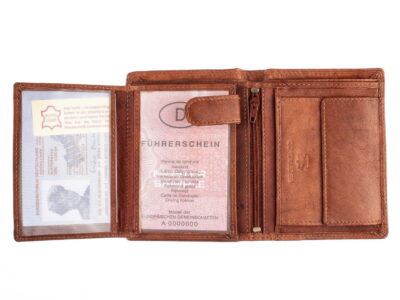 Duży pionowy portfel męski skórzany jasny brąz Bag Street - obrazek 3