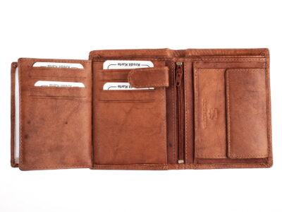 Duży pionowy portfel męski skórzany jasny brąz Bag Street - obrazek 4