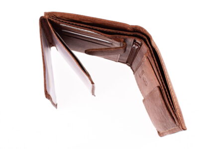 Duży pionowy portfel męski skórzany jasny brąz Bag Street - obrazek 5