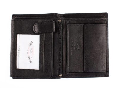 Duży pionowy portfel męski skórzany czarny Bag Street - obrazek 2