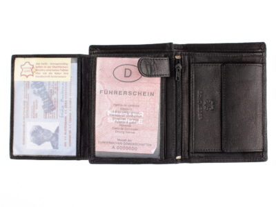 Duży pionowy portfel męski skórzany czarny Bag Street - obrazek 3