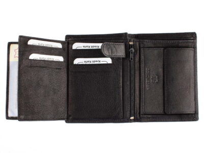 Duży pionowy portfel męski skórzany czarny Bag Street - obrazek 4