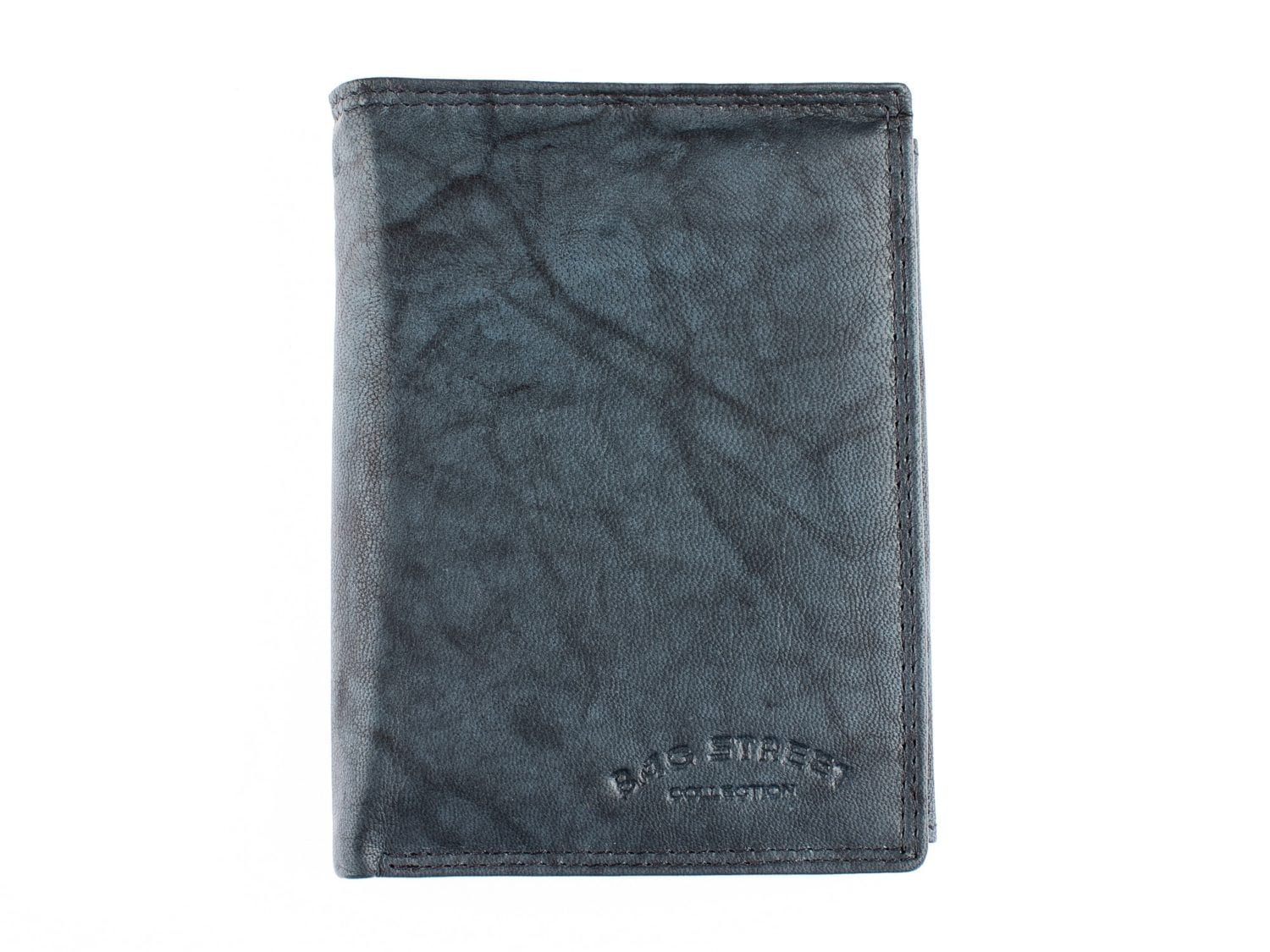 Szaro niebieski portfel skórzany męski Bag Street