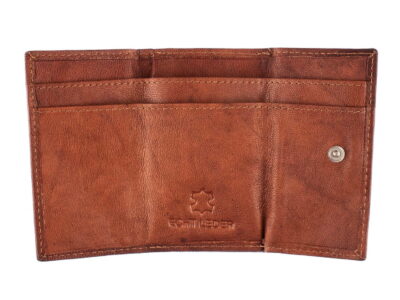 Mały portfel męski skórzany składany jasny brąz Bag Street - obrazek 4