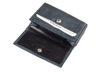 Mały portfel męski skórzany składany błękitno-szary Bag Street - obrazek 3