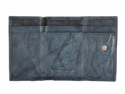 Mały portfel męski skórzany składany błękitno-szary Bag Street - obrazek 4