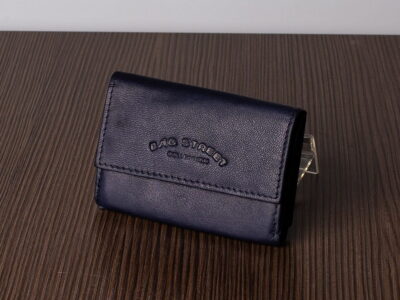 Mały portfel męski skórzany składany granatowy Bag Street - obrazek 5