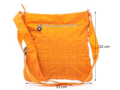 Materiałowa lekka torebka Bag Street z zamkami do poszerzania pomarańczowa - obrazek 7