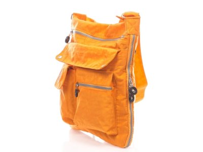 Materiałowa lekka torebka Bag Street z zamkami do poszerzania pomarańczowa - obrazek 6