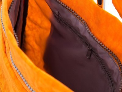 Materiałowa lekka torebka Bag Street z zamkami do poszerzania pomarańczowa - obrazek 3
