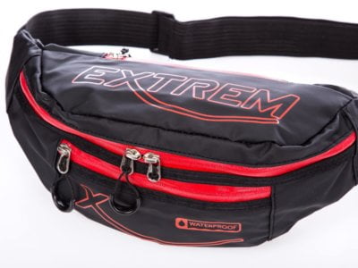 Saszetka na brzuch wodoodporna czarno-czerwona Extrem - obrazek 6