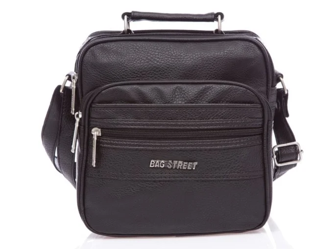 torba czarna bag street mała045 Nieduża czarna torba naramienna męska na ramię Bag Street