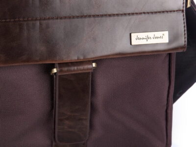 Ekskluzywna torebka damska na ramię Jennifer Jones - raportówka brązowa - obrazek 4