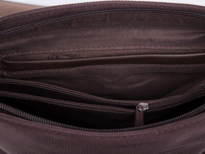 Ekskluzywna torebka damska na ramię Jennifer Jones - raportówka brązowa - obrazek 2