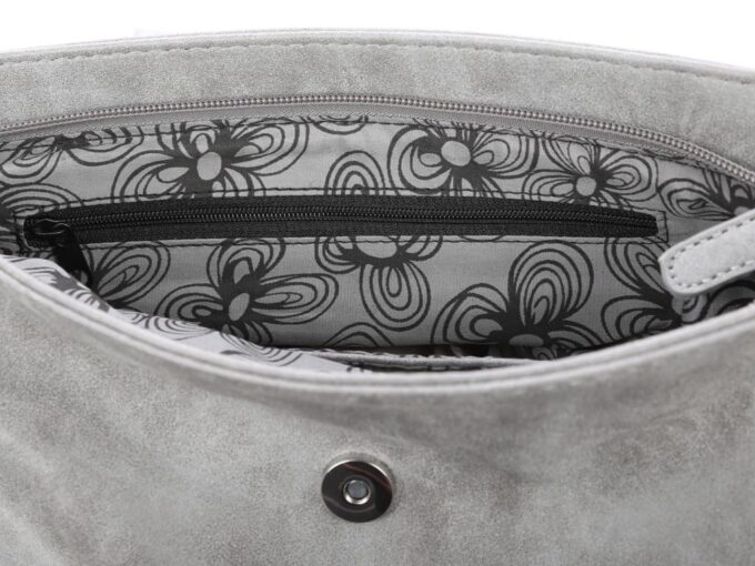 Średnia torebka damska szara z pojemną komorą